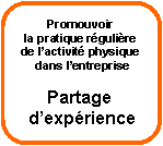 Partage d'exprience de promotion de l'activit physique